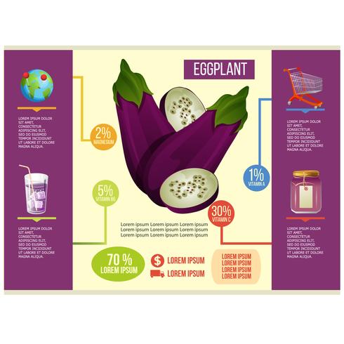 vettore di infografica di melanzane