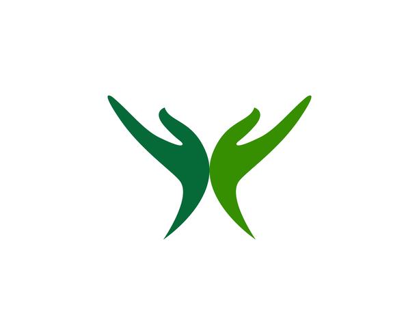 Icone del modello di logo e simboli di aiuto della mano vettore