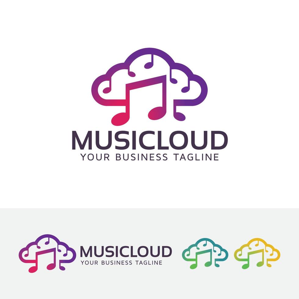 logo del concetto di vettore della nuvola di musica