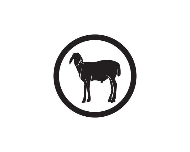 Gli animali neri della capra vector il modello di simboli e di logo