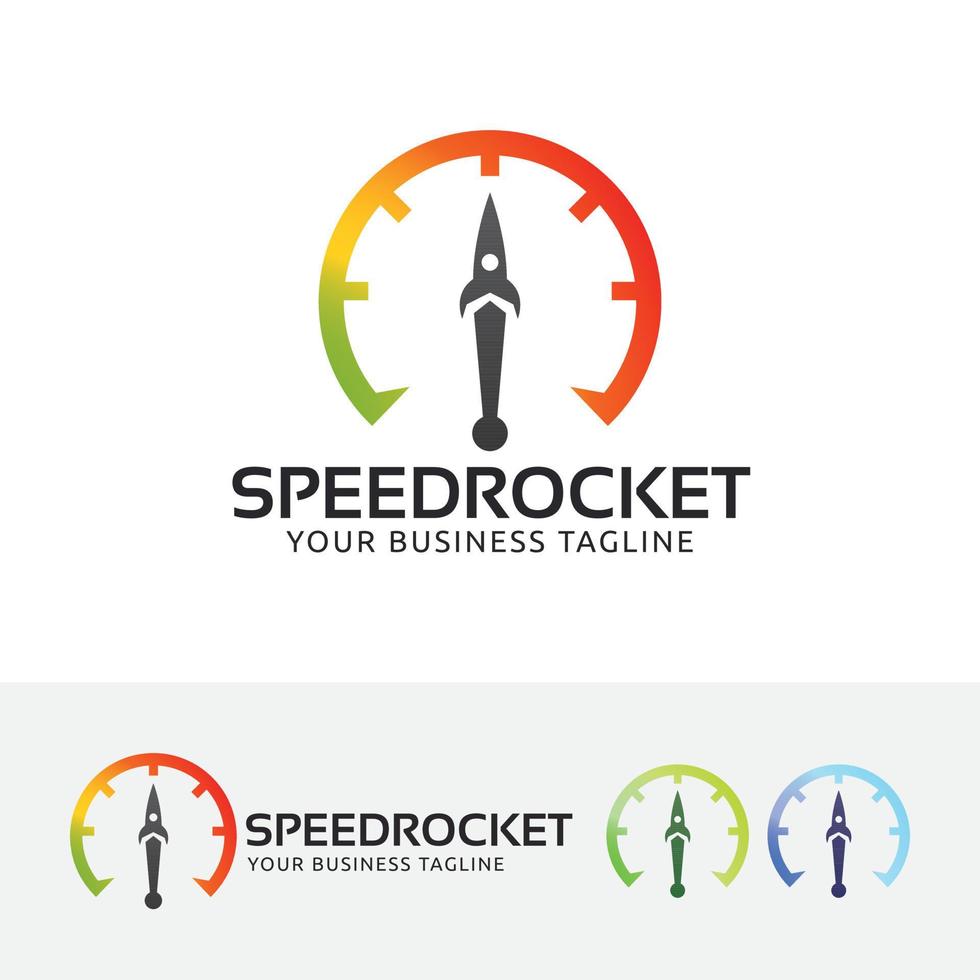 design del logo vettoriale del razzo di velocità