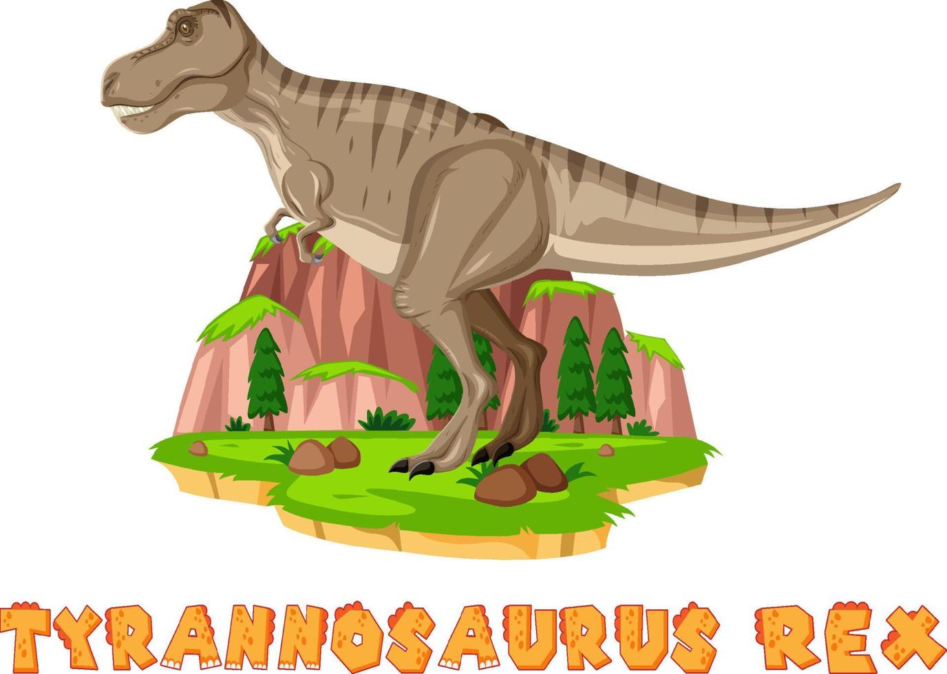 tirannosauro rex sull'isola vettore