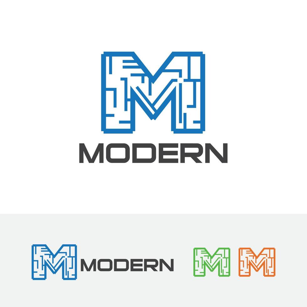 design del logo del concetto di lettera m vettore