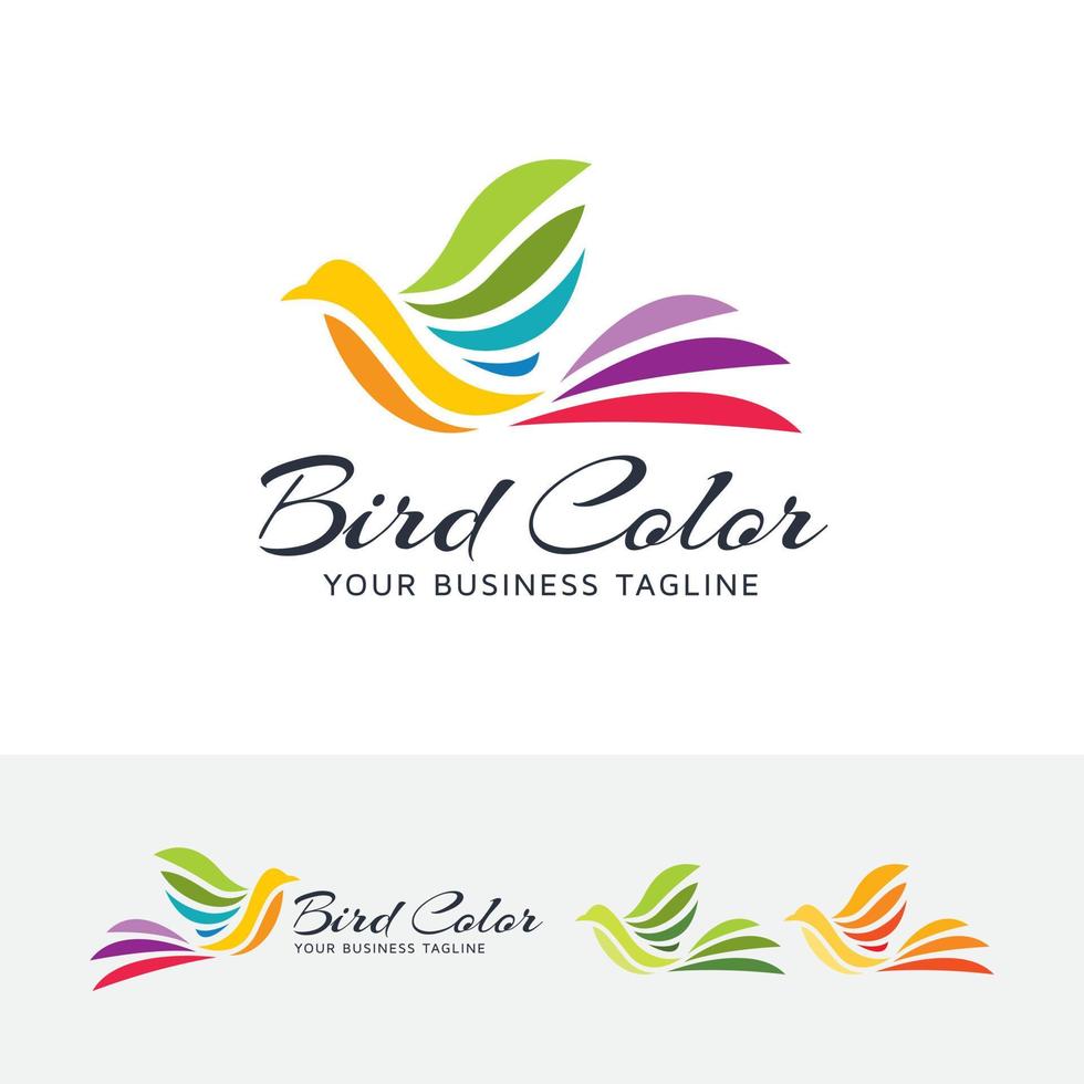 design del logo colorato uccello vettore