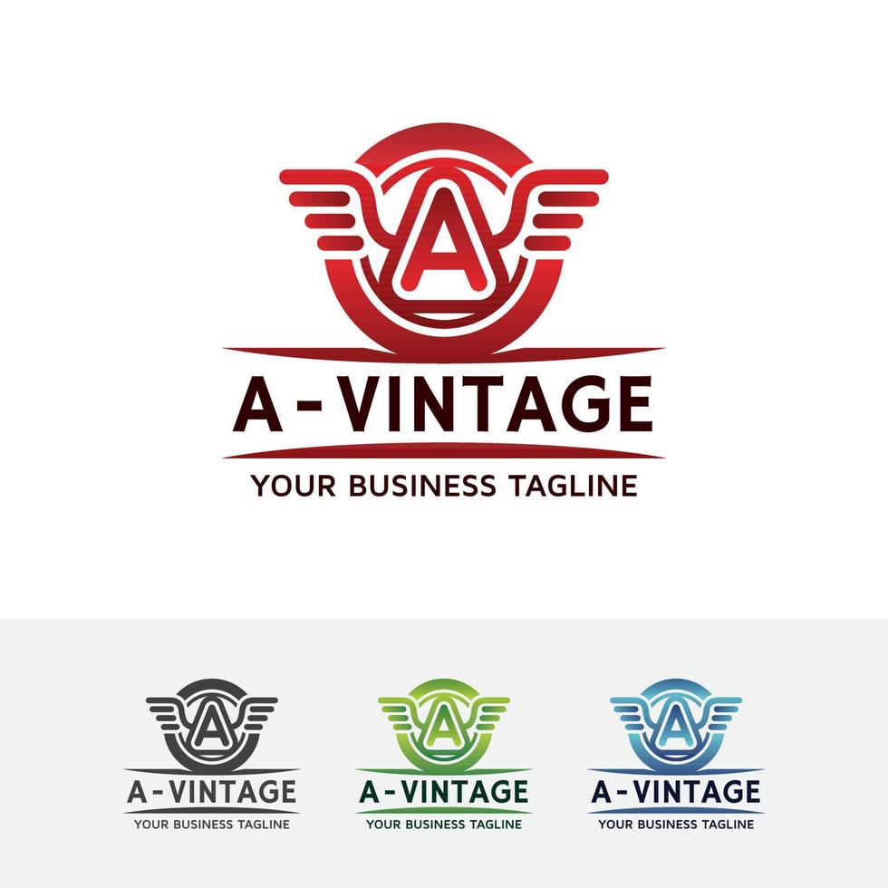 lettera vintage un logo design vettore