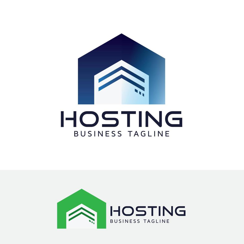 design del logo del concetto di hosting vettore