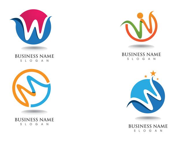 Logo aziendale logo W e simboli vettore