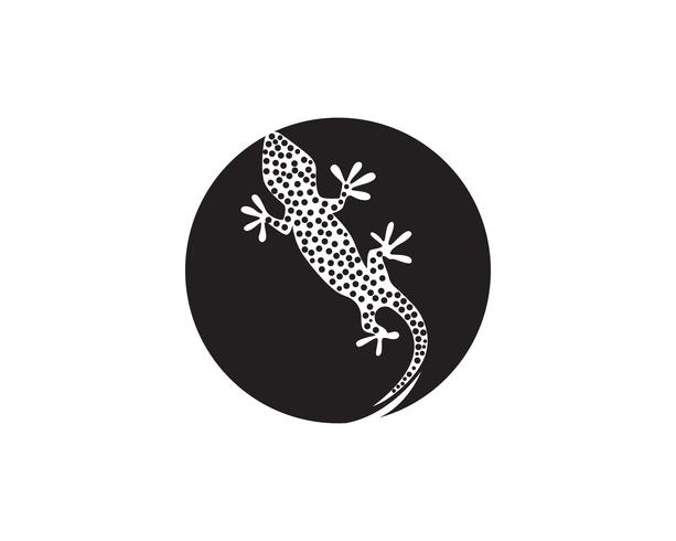 Vettore del nero della siluetta del geco del camaleonte della lucertola