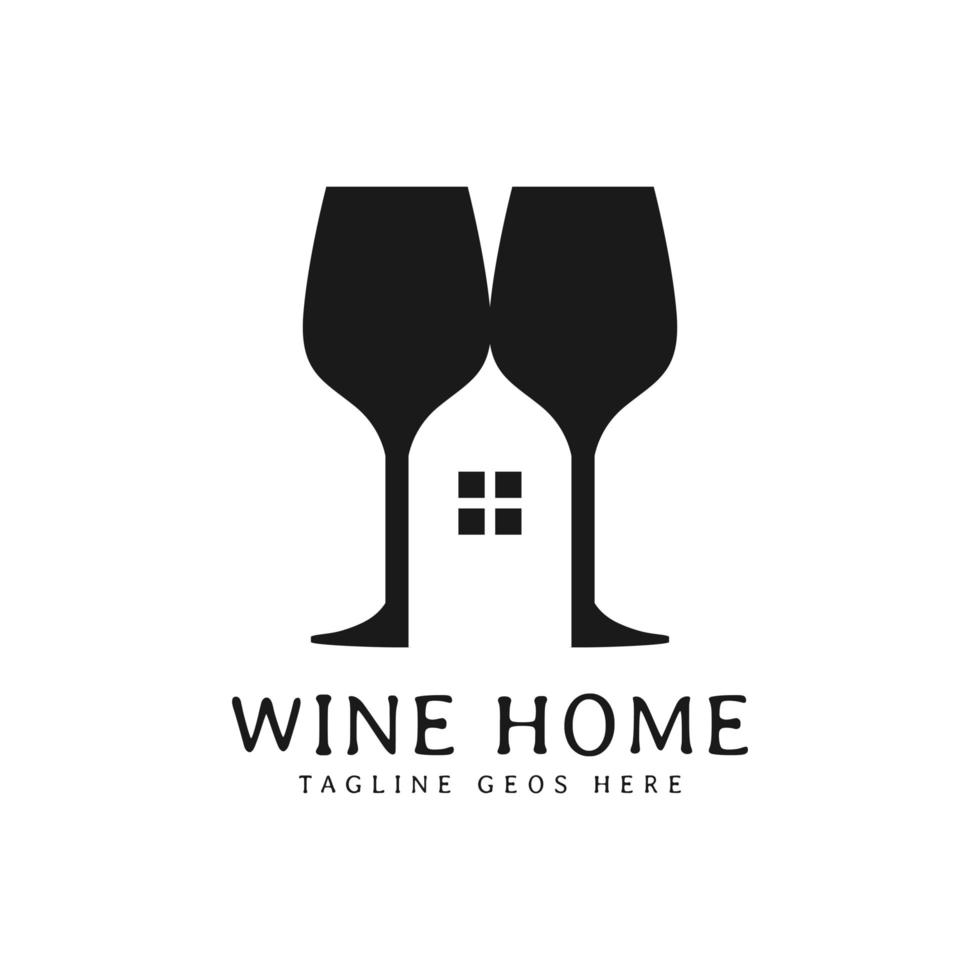 design del logo dell'illustrazione della casa di conservazione del vino vettore