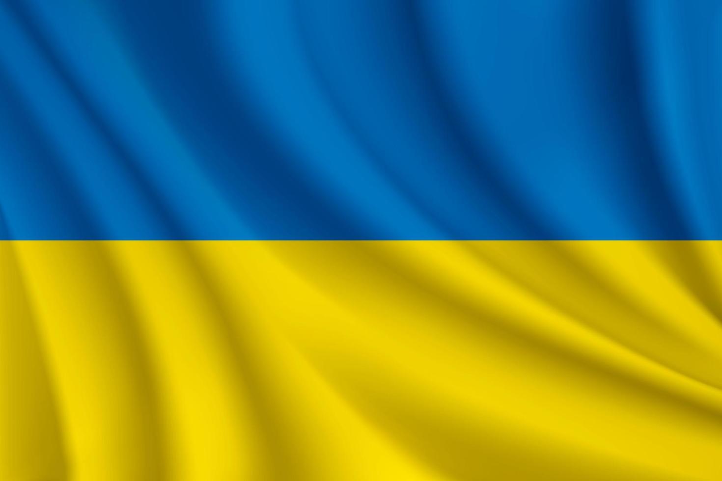 vettore di bandiera ondulata realistico dell'ucraina