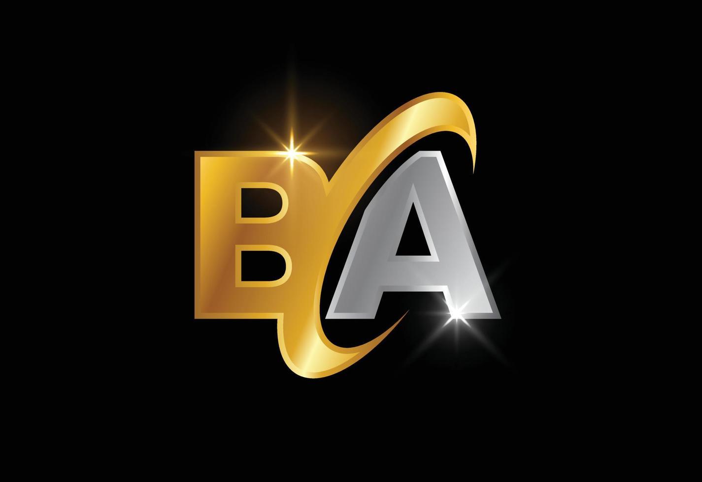 lettera iniziale ba logo design vettoriale. simbolo grafico dell'alfabeto per l'identità aziendale vettore
