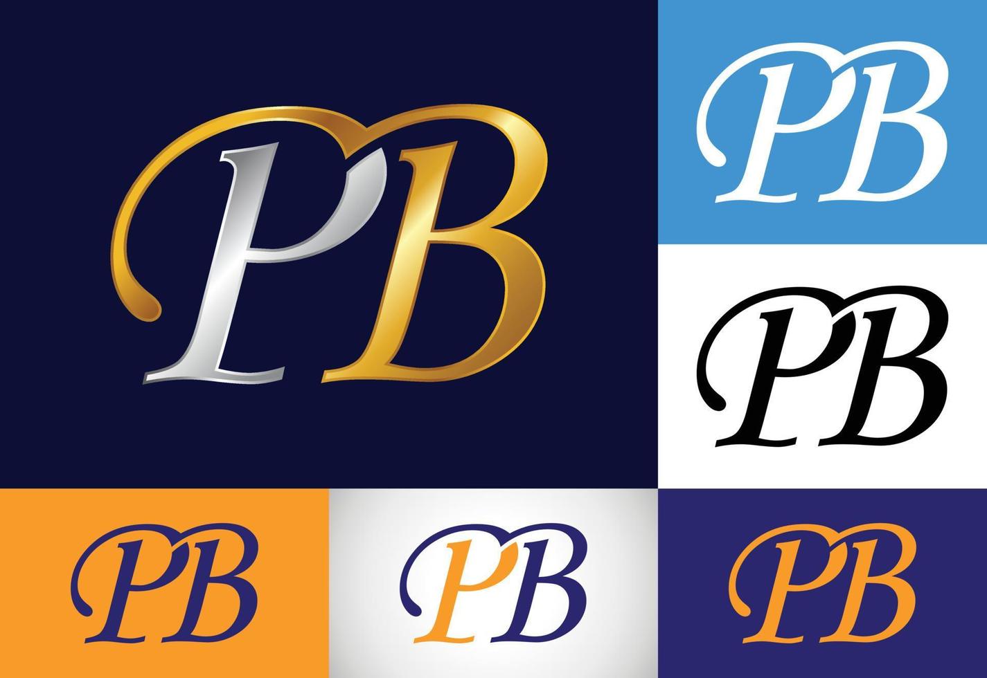 lettera iniziale pb logo design vettoriale. simbolo grafico dell'alfabeto per l'identità aziendale vettore