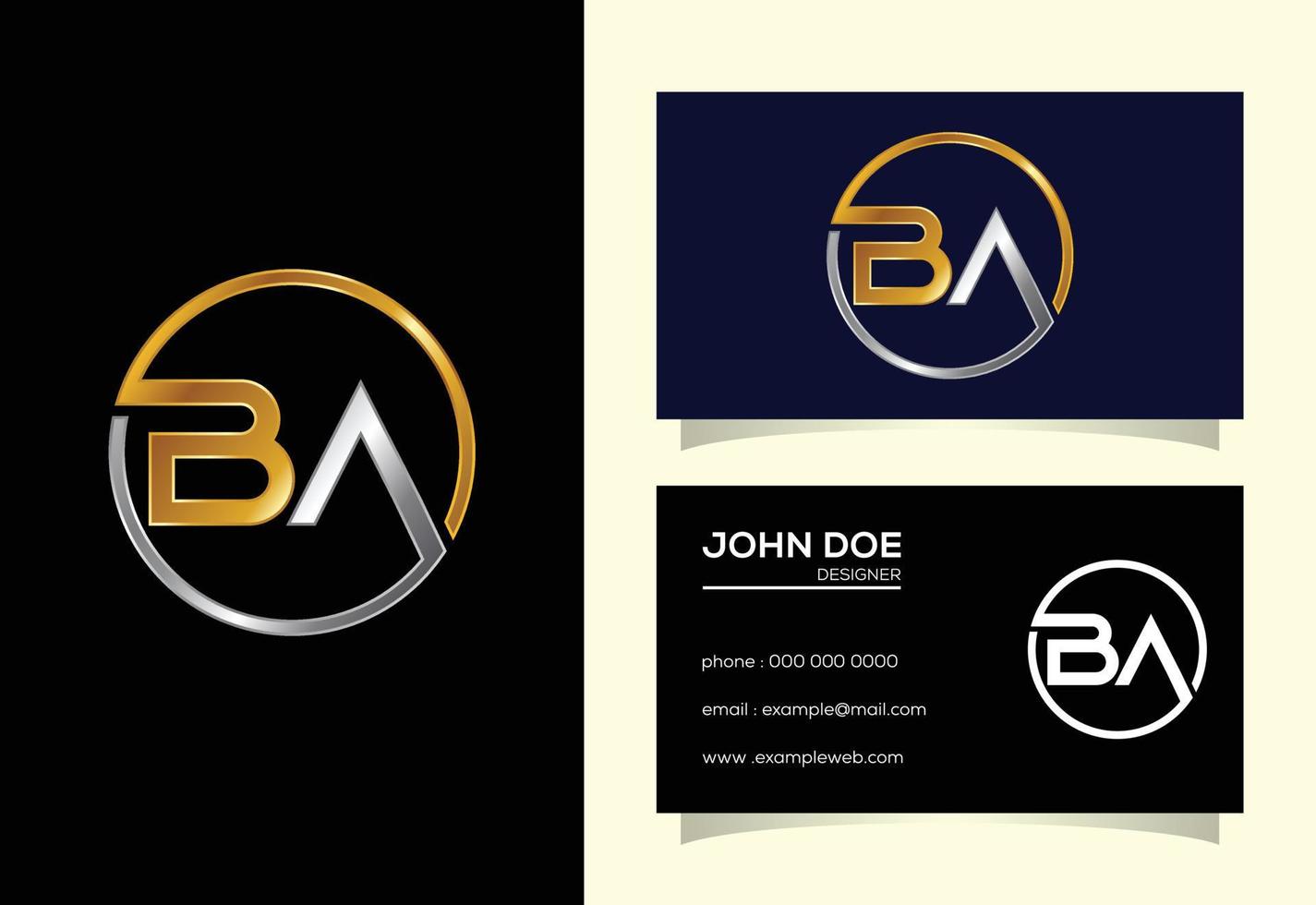 lettera iniziale ba logo design vettoriale. simbolo grafico dell'alfabeto per l'identità aziendale vettore