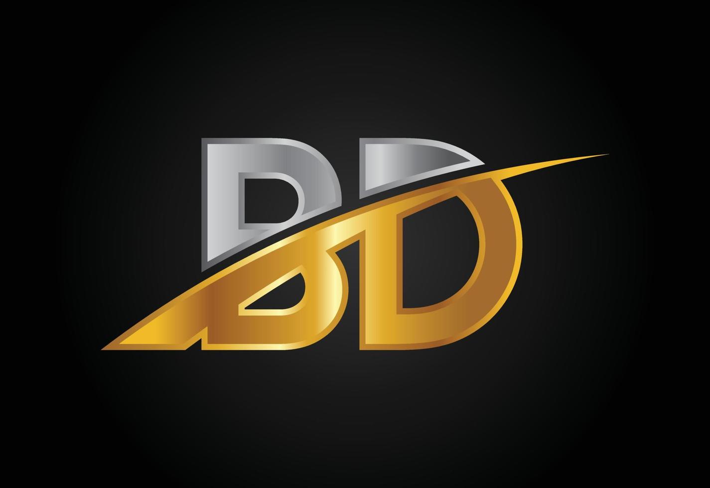 lettera iniziale bd logo design vettoriale. simbolo grafico dell'alfabeto per l'identità aziendale vettore