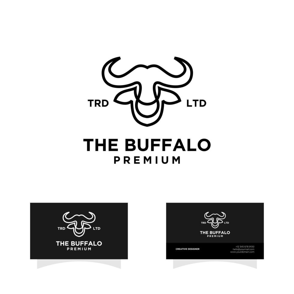 disegno astratto del logo della linea di bufalo vettore