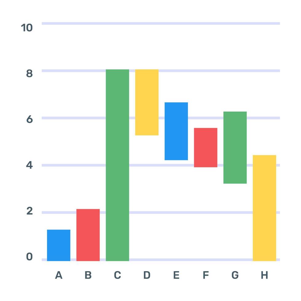 scarica questa icona piatta modificabile del grafico a cascata vettore