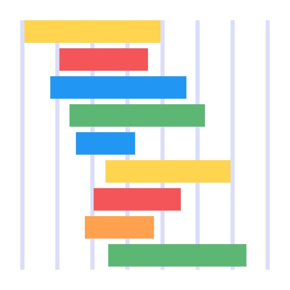 un'icona perfetta del grafico di Gantt nel design piatto vettore