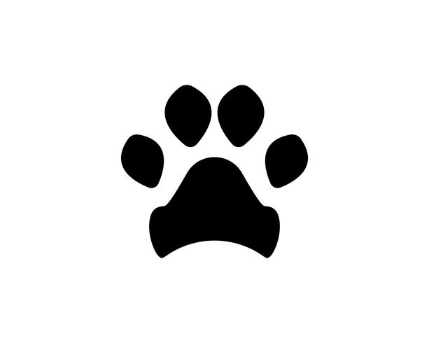 Logo e simboli dell&#39;animale domestico dell&#39;animale domestico del cane della stampa del piede vettore