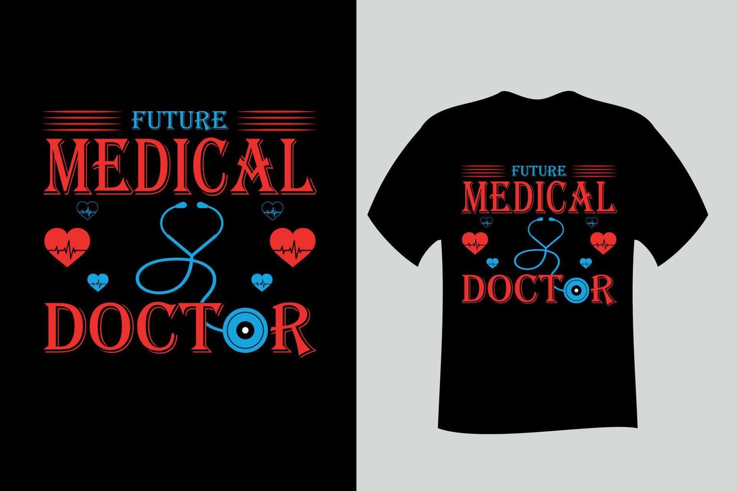 design della maglietta del futuro medico vettore