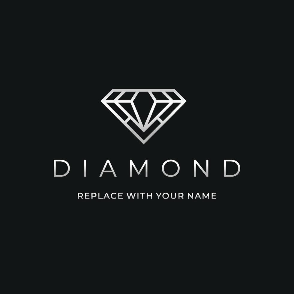 logo diamante con sfondo nero vettore