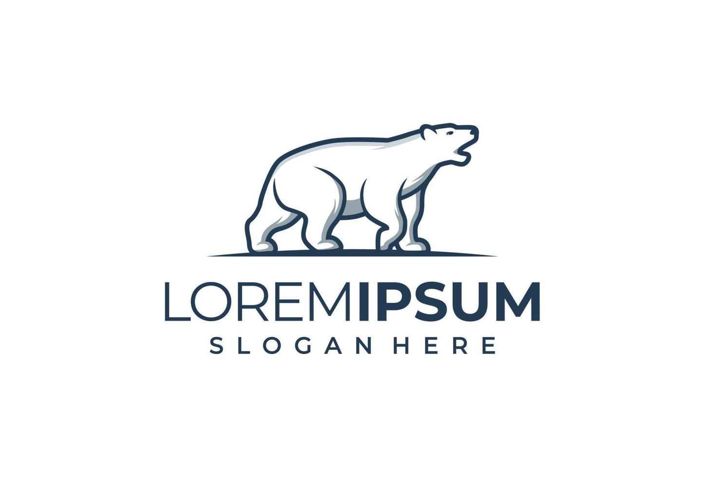 modello di progettazione del logo dell'orso polare vettore
