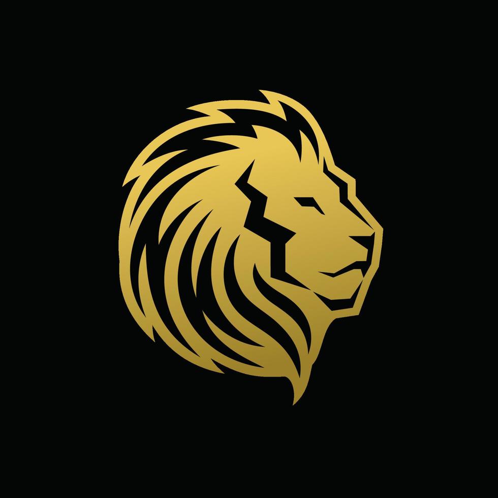 logo testa di leone con stile cerchio vettore