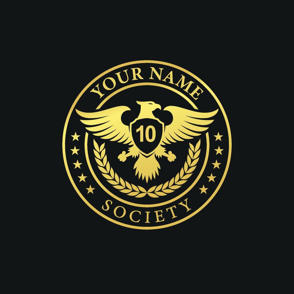 logo distintivo con aquila e stella come immagine principale vettore