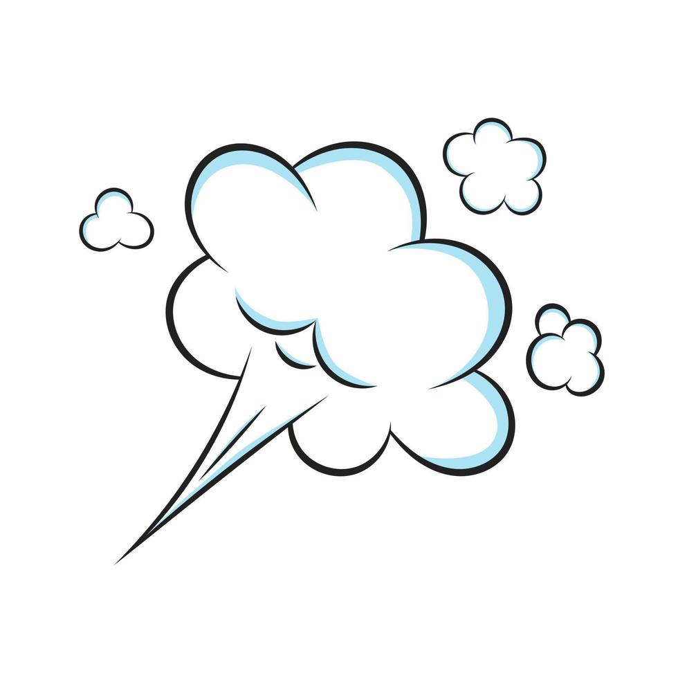 puzzolente pop art fumetti cartone animato scoreggia nuvola design piatto stile illustrazione vettoriale. vettore