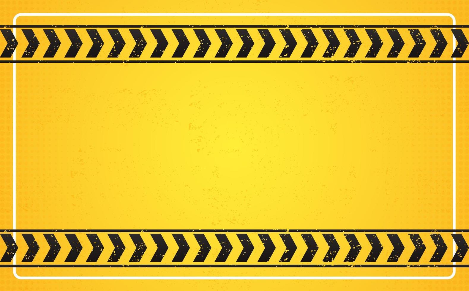 sfondo di costruzione giallo con linea nera di sicurezza vettore