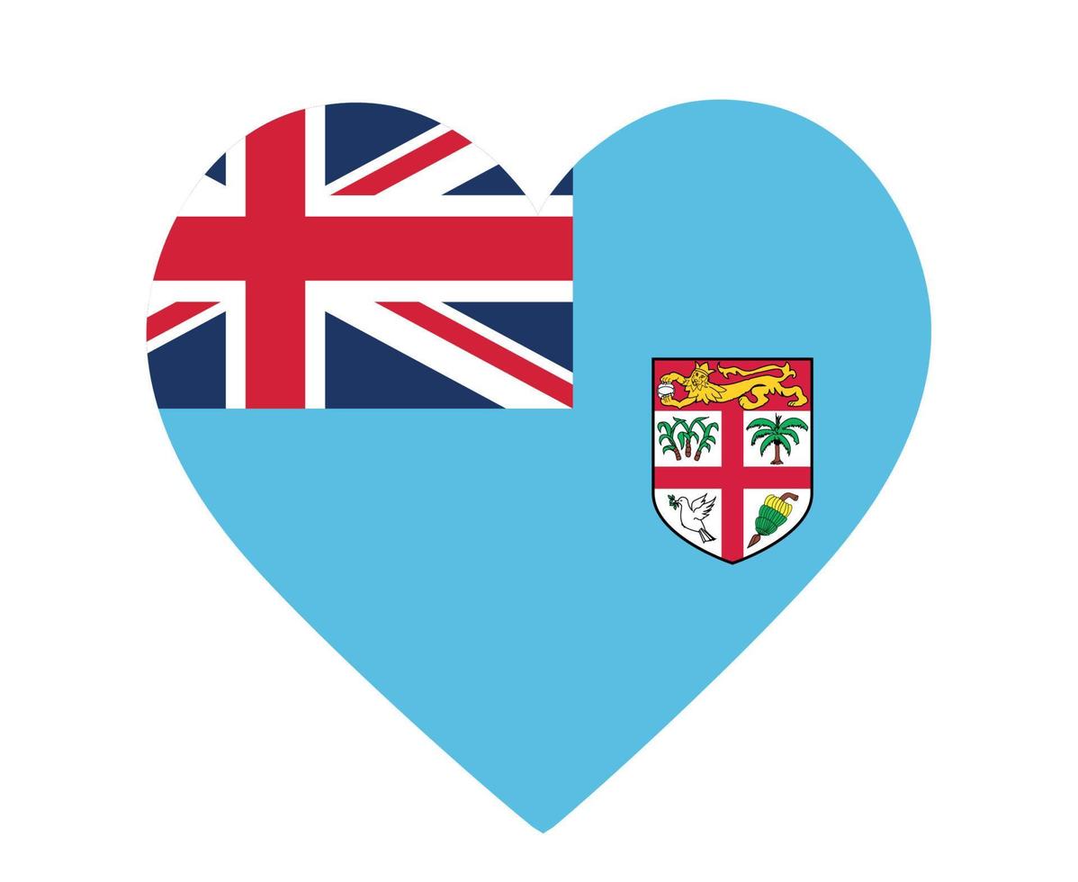 Fiji bandiera nazionale oceania emblema cuore icona illustrazione vettoriale elemento di design astratto