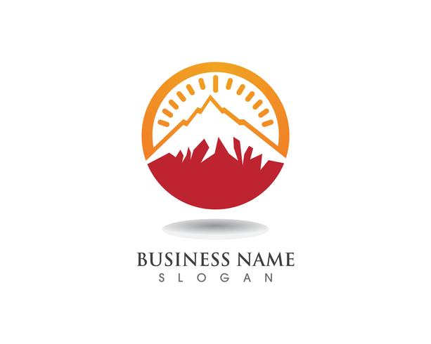 Vettore del modello di affari di logo e di simboli della montagna