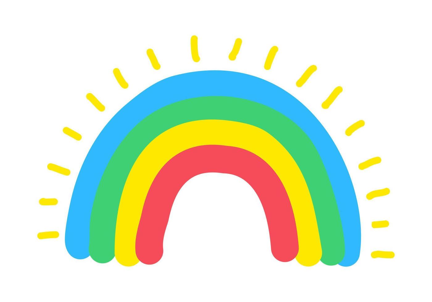 arcobaleno carino doodle disegnato a mano vettore