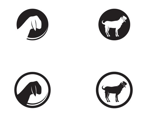 Animali neri di capra vector logo e simbolo