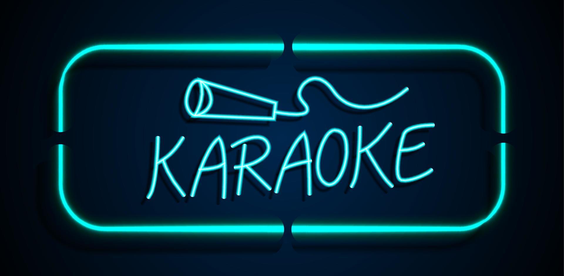 karaoke con insegne al neon vettore