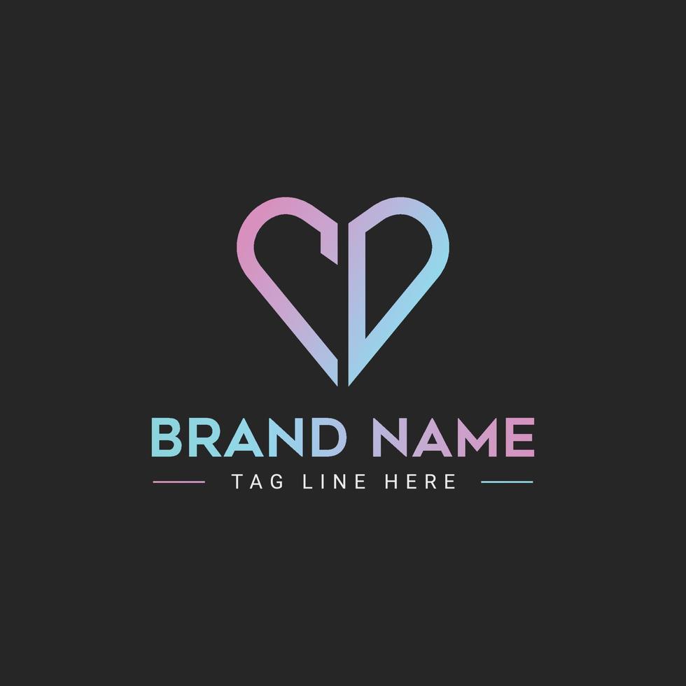 cd semplice creativo lettera d'amore logo design vettore