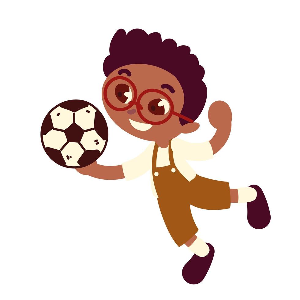 ragazzo con pallone da calcio vettore