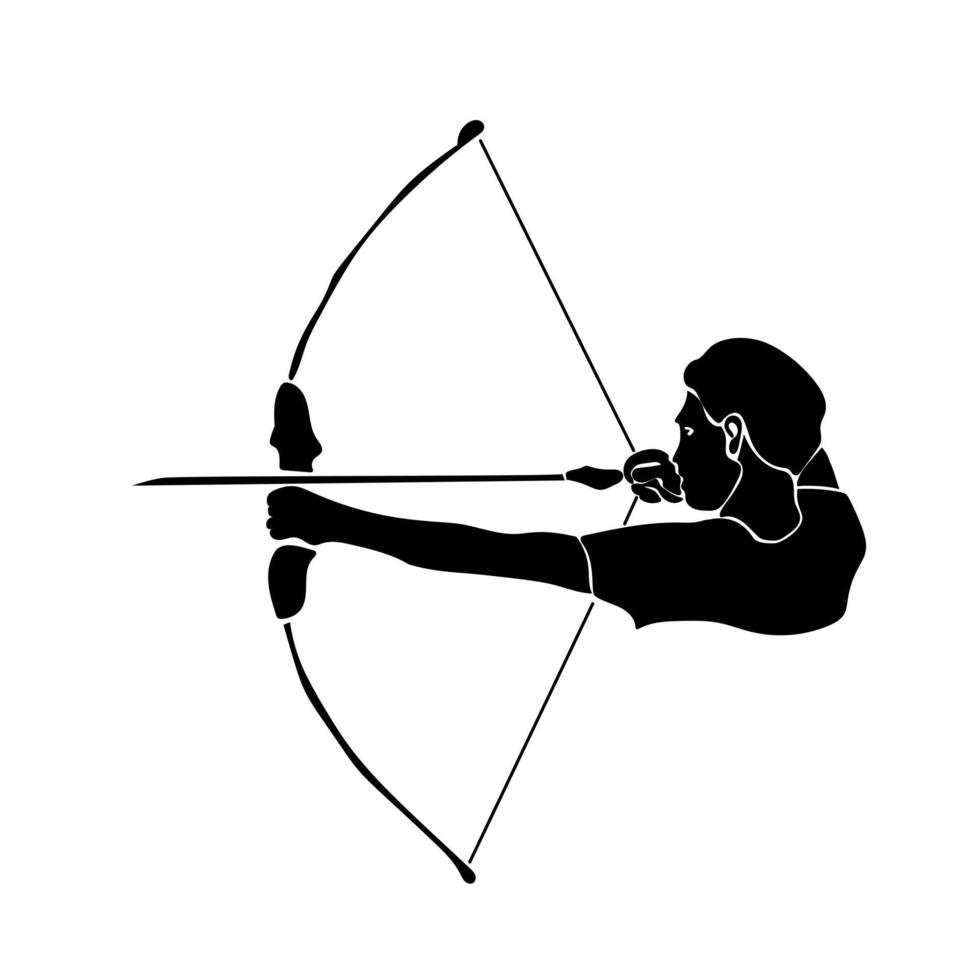 segno zodiacale sagittario silhouette, uno dei 12 segni dell'oroscopo, uomo che spara un arco vettore