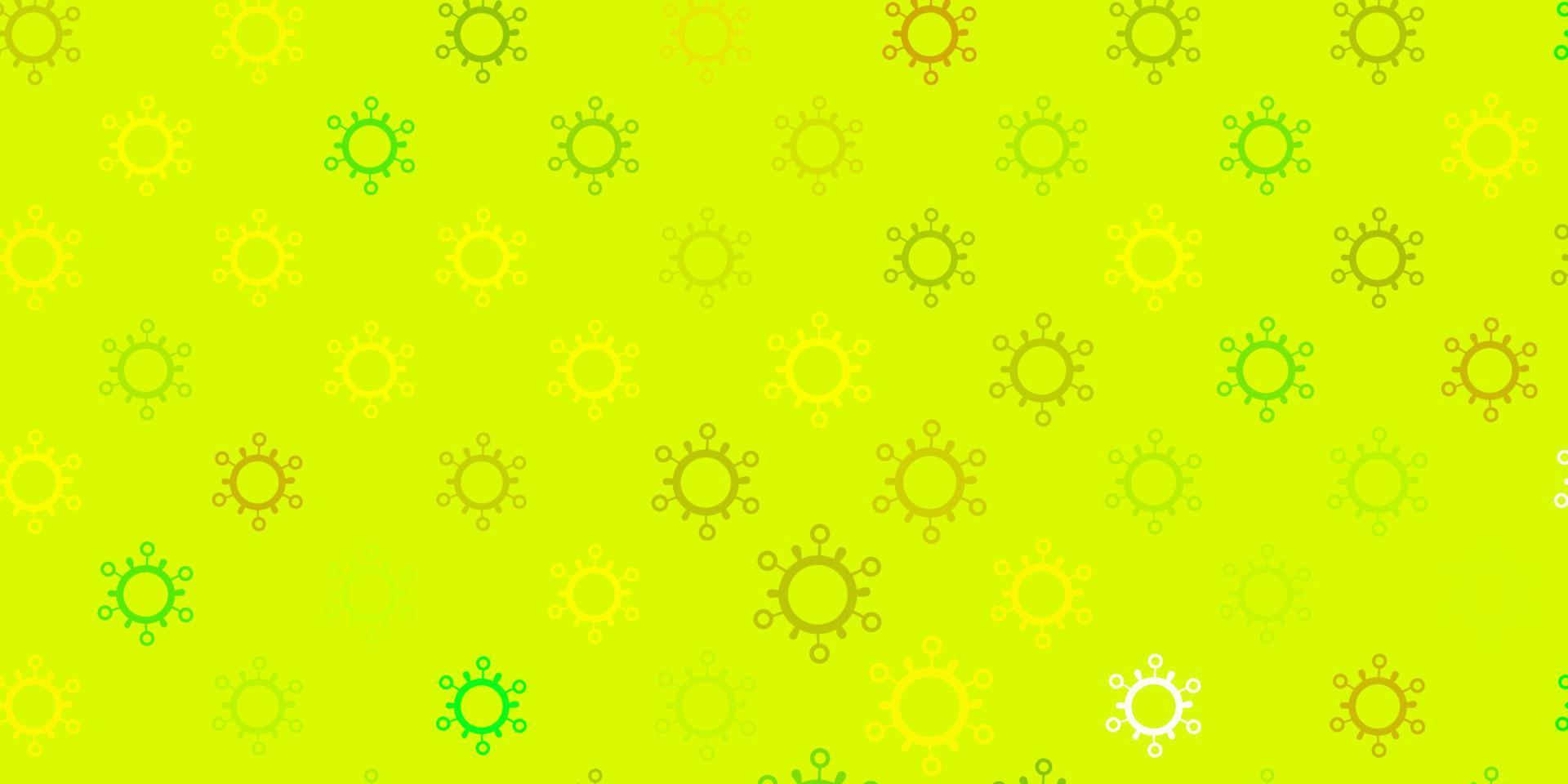 modello vettoriale verde chiaro, giallo con segni di influenza.