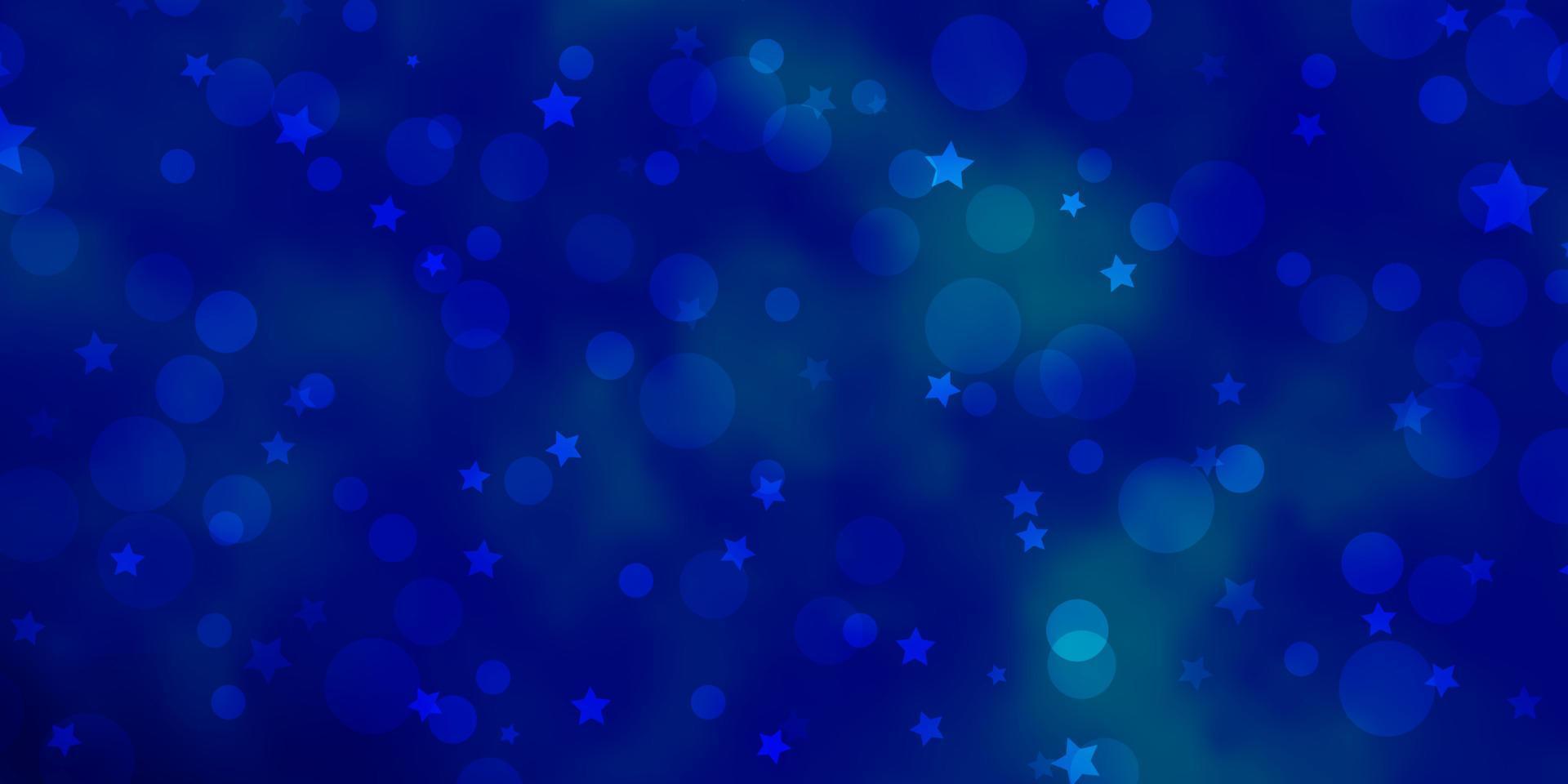 struttura di vettore blu chiaro con cerchi, stelle.