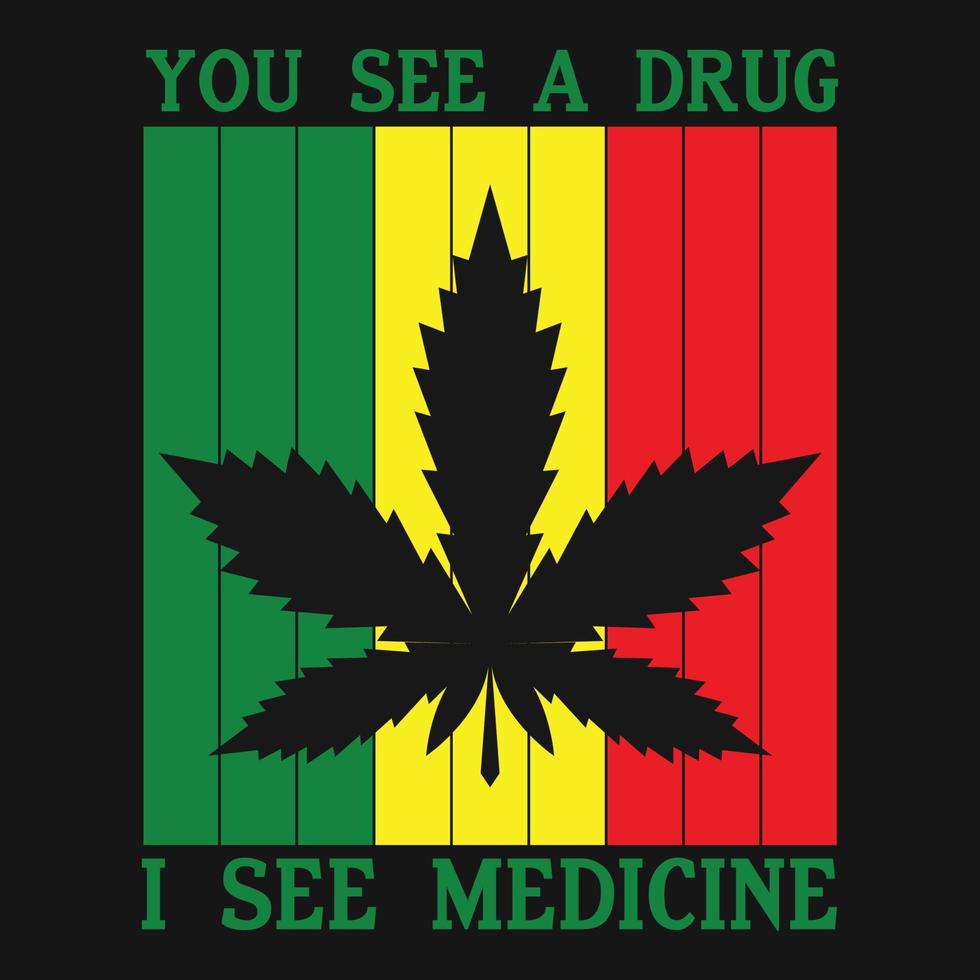 vettore di t-shirt stoner marijuana erbaccia di cannabis
