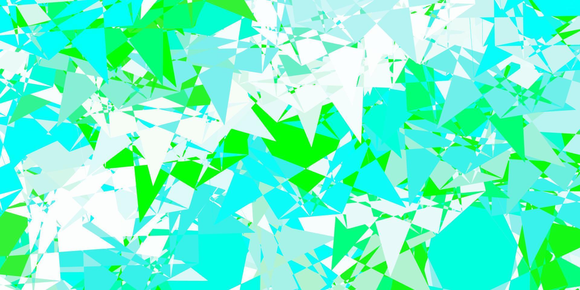sfondo vettoriale verde chiaro con triangoli, linee.