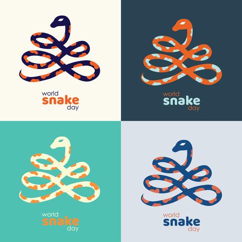 progettazione di vettore del logo di giorno del serpente del mondo
