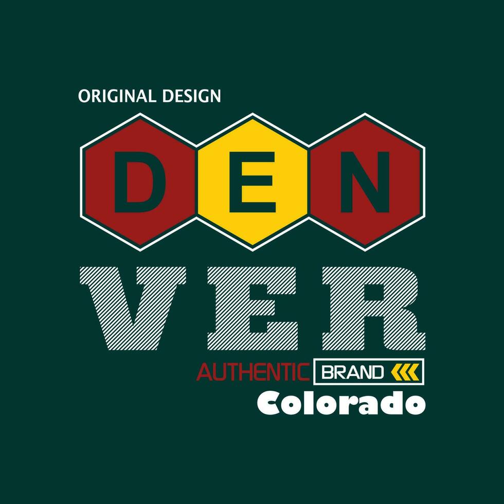 elemento di denver colorado della moda maschile e della città moderna in tipografia graphic design.illustrazione vettoriale.tshirt,abbigliamento,abbigliamento e altri usi vettore