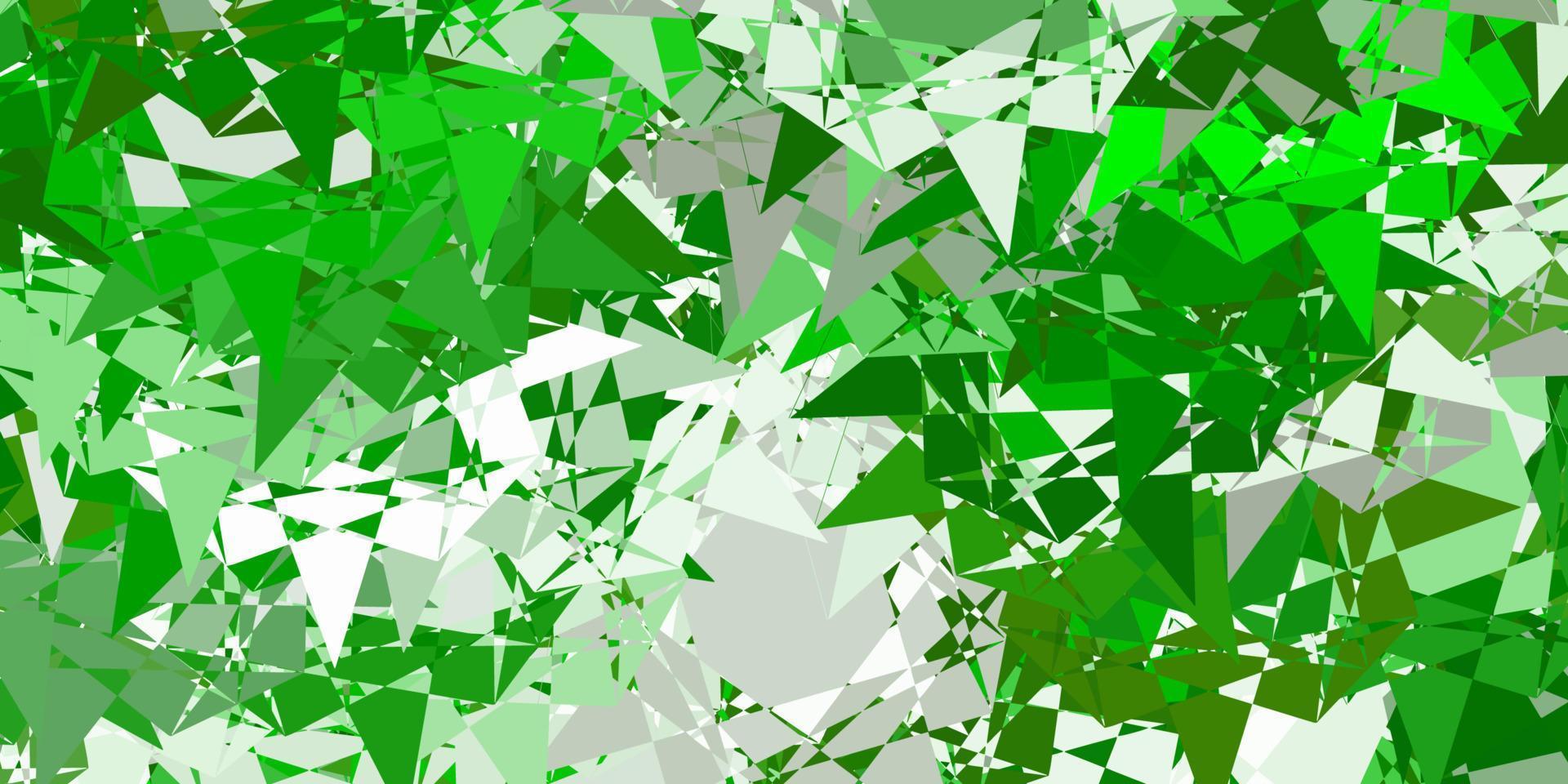 layout vettoriale verde chiaro con forme triangolari.