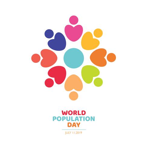 Giornata mondiale della popolazione Logo Design vettore