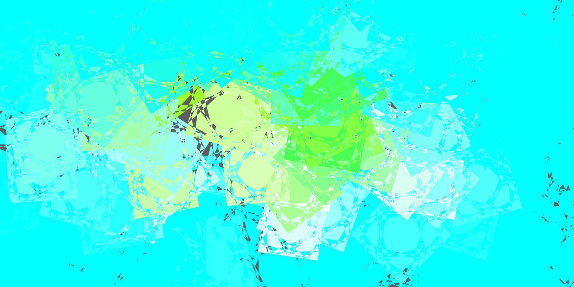 sfondo vettoriale azzurro, verde con triangoli, linee.