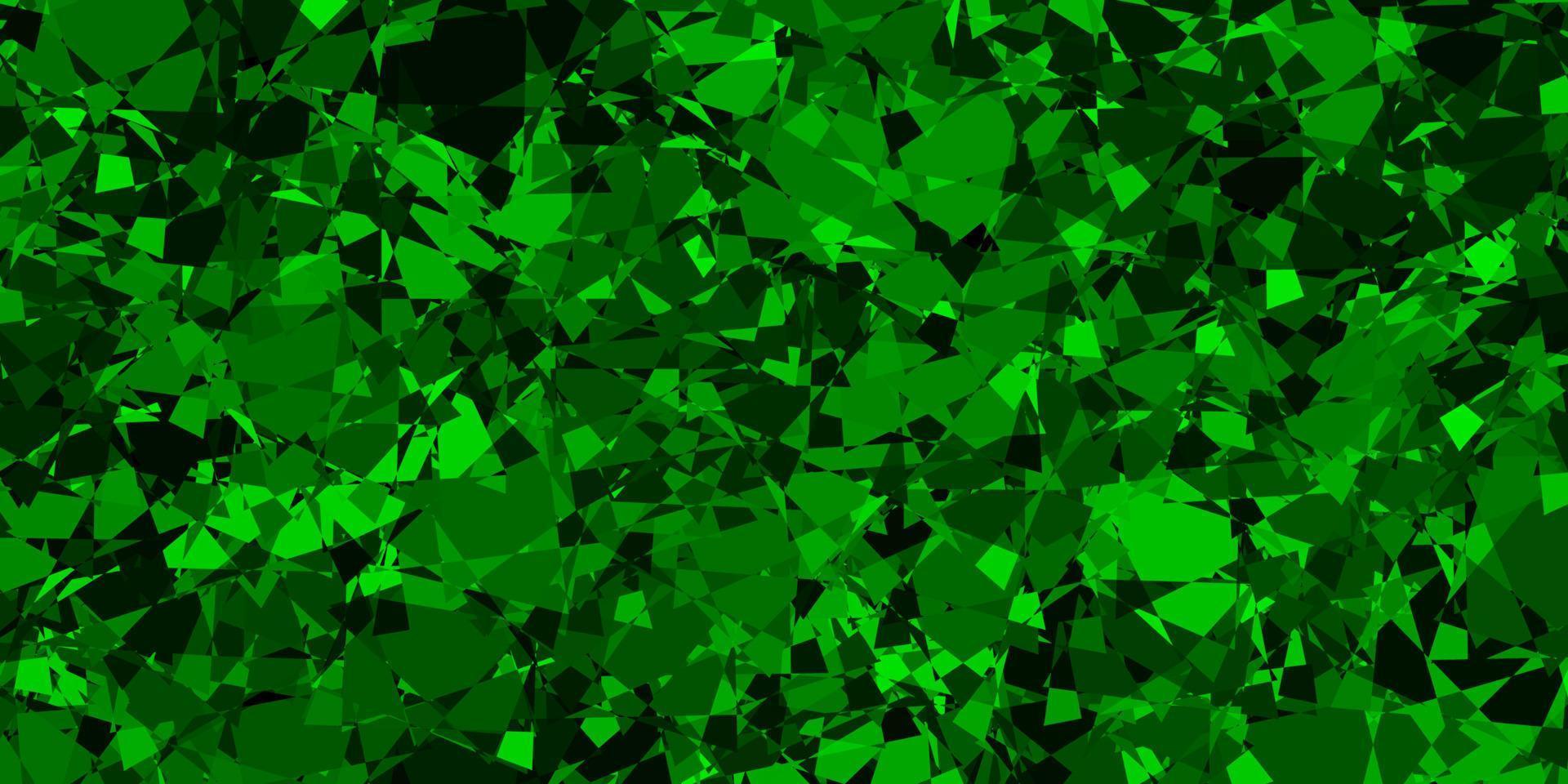 modello vettoriale verde scuro con forme triangolari.