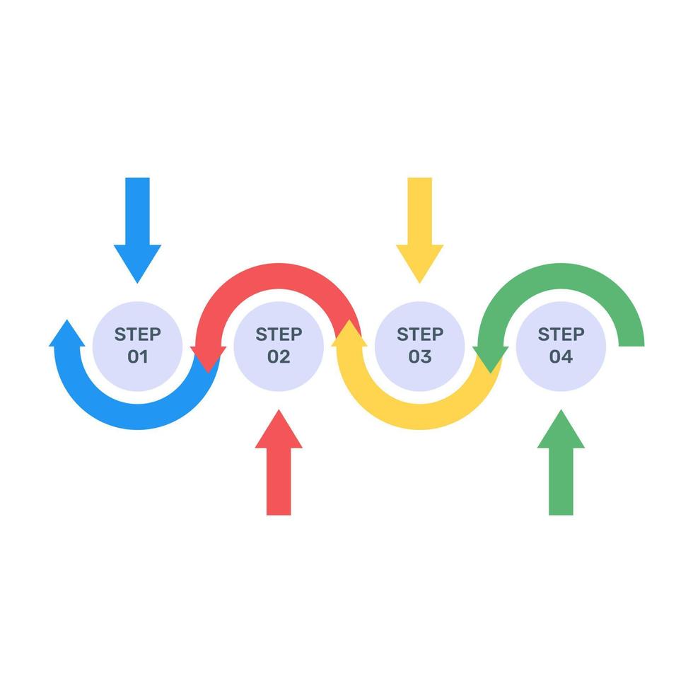 design piatto icona timeline infografica vettore