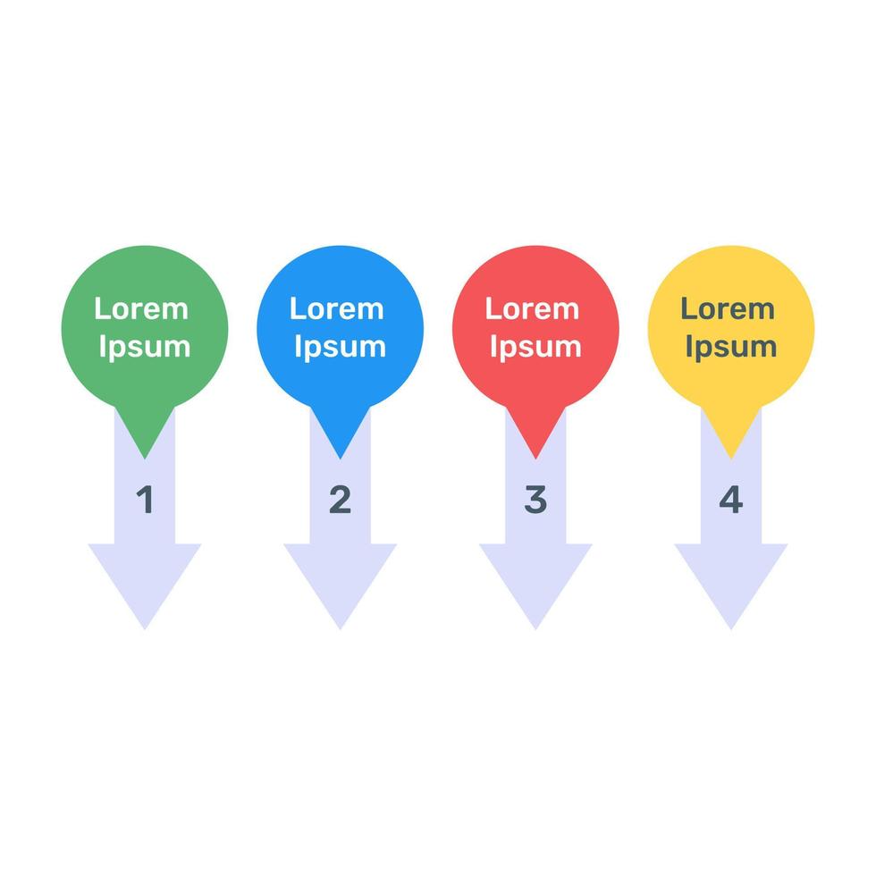 grafici su una direzione etichettata, icona piatta del diagramma delle informazioni vettore