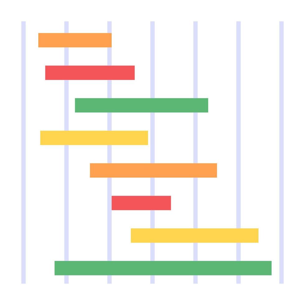 un'icona perfetta del grafico di Gantt nel design piatto vettore